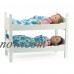 White Bunk Bed Doll Furniture | Fits 18" Inch American Girl Dolls | Includes Vibrant Blue Floral Bedding and Mattresses   